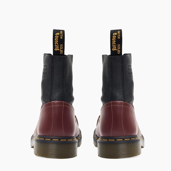 Dr. Martens Men's Black and Burgundy Boots - Picture 5 of 5